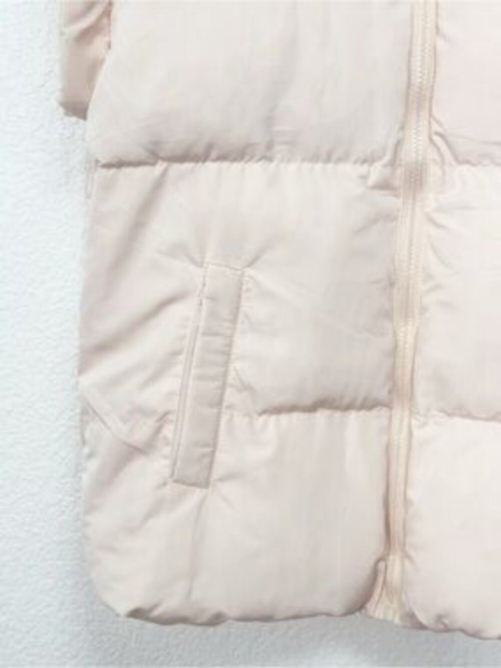 Miss Sparkling Beige Puffer Vest Quilted Zip Up Sleeveless Jacket Cozy Fall - Picture 6 of 8